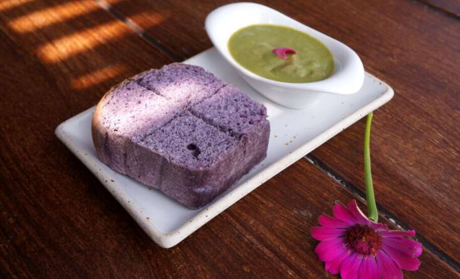 Ube mochi pancakes